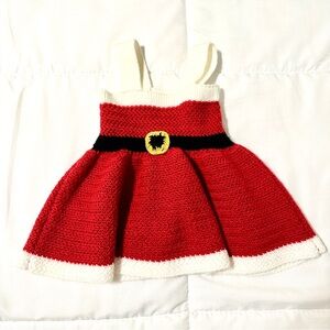 Red and White Baby Santa Dress • 0-6mo